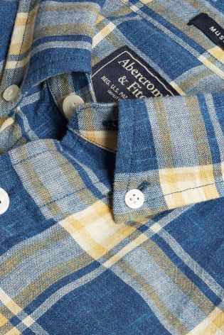 Abercrombie & Fitch Navy Wide Check Shirt